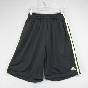 Adidas Short Youth Medium Black Mesh 3 Stripes Baggy Basketball Embroidered Logo - Picture 1 of 10