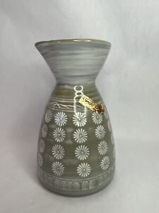 Ginpo Pitcher Sake Serving Ceramic Art Pottery Hana Lid Japan 