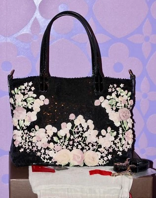 Bolso de Hombro VALENTINO Garavani $3k Floral Gasa Lentejuelas GLAM ¡Bolso C/B LIMITADO! Foto 1 de 4
