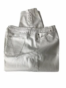 Signature Fit Ankle Women's Pants NWT S 24 White Sits Slightly Below Waist Crop - Picture 1 of 11
