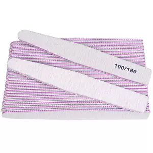 50 Pieces 100/180 Nail Files Bulk Emery Boards for Nails Finger Nail File Boards - Picture 1 of 7