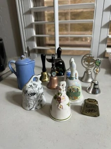 Lot Of 11 Vintage Bells , Variety Travel Souvenir - Picture 1 of 13