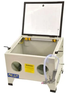 Sandstrahlkabine 90 Liter inkl. Zubehör Sandstrahlgerät mit Pistole grau W1346 - Bild 1 von 4