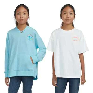 Girl's Hurley 2 Piece Blue Hoodie and White Tee Shirt Set Size Medium 10 - 12 - Picture 1 of 12