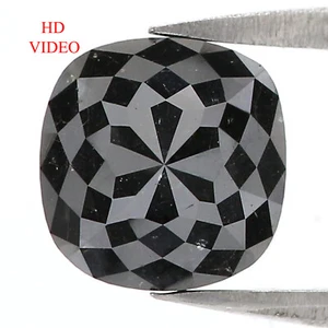 1.78 Ct Natural Loose Cushion Shape Diamond 7.65 MM Black Color Diamond QL3112 - Picture 1 of 8