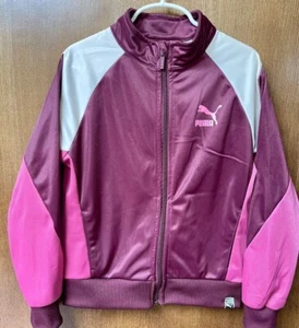 PUMA girl's maroon/pink jacket size 8-10 . A1 - Picture 1 of 6