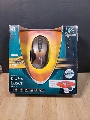 Mouse láser para juegos Logitech G5 2000 ppp USB con sistema de ajuste de peso - nunca abierto Foto 1 de 4