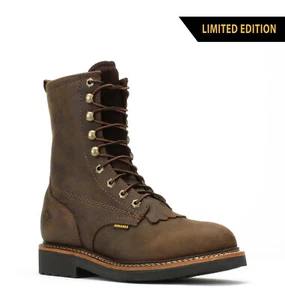 Botas de Trabajo de Cuero Kiltie Marrón Locas 8" Desmontables BA 827 Talla 5-13 (D, M) - Imagen 1 de 5