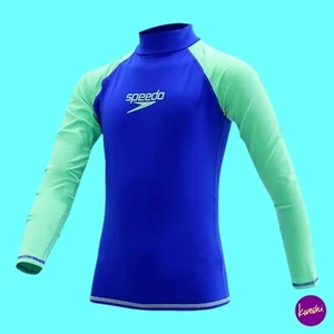 SPEEDO Youth Essential Boy's Rashguard L/S, Beautiful Shine Blue/Green, UK 14Y - Picture 1 of 4