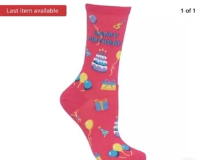 Hot Sox Women's Happy Birthday Socks c1 - Picture 1 of 5