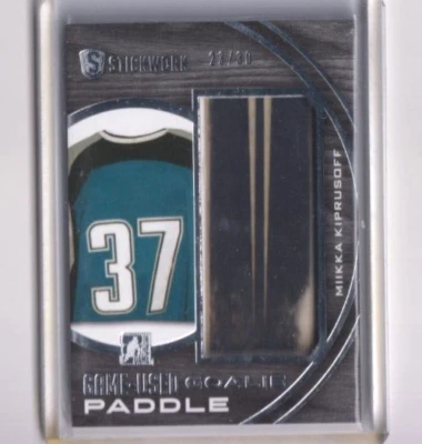 2015 In The Game ITG Leaf Stickwork Juego Usado Goalie Paddle Miikka Kiprusoff/30 Foto 1 de 2