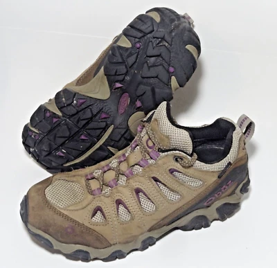 Sapatos de caminhada Oboz Sawtooth II BDry impermeável marrom com roxo feminino tamanho EUA 8 - Imagem 1 de 4