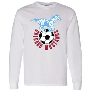 Chicago Mustangs Long Sleeve Shirt Classic | NASL Soccer Team - Picture 1 of 6