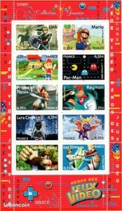 France - "VIDEO-GAMES ~ ZELDA ~ PRINCE OF PERSIA ~ MARIO" Souvenir Sheet 2005 - Picture 1 of 1