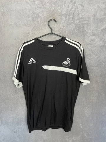 Swansea City Training Jersey Football Shirt Black Adidas Mens Size M Cover
