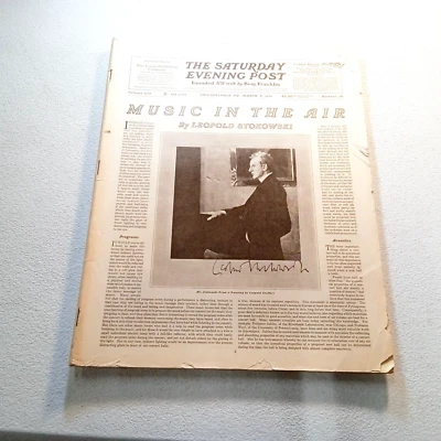 The Saturday Evening Post March 8 1930 Music in the Air Leopold Stokowski - Image 1 of 2