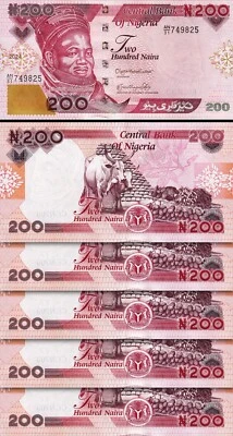 Nigeria 200 Naira 2024, UNC, 5 Pcs LOT, Consecutive, P-NEW DATE, NEW SIGN - Image 1 of 4