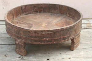 Hand crafted Vintage Indian Grinder Table Home Decor Chakki Table Interior - Picture 1 of 4