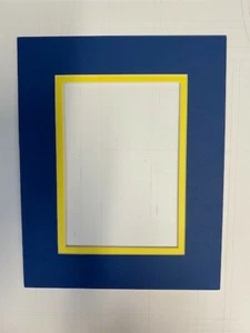 Picture Frame Mat 11x14 for 8x10 photo U of Michigan Blue with Maze - Picture 1 of 1