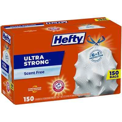 Hefty Ultra Strong 13-Gallon Kitchen Drawstring Trash Bags (150 ct.) - Image 1 of 4