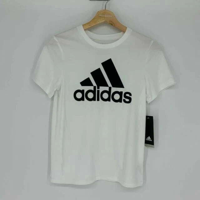 adidas Boys' Short Sleeve White T-Shirt