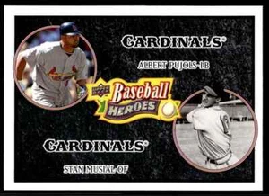 2008 Upper Deck Baseball Heroes BLACK Albert Pujols/Stan Musial St. Louis - Picture 1 of 2