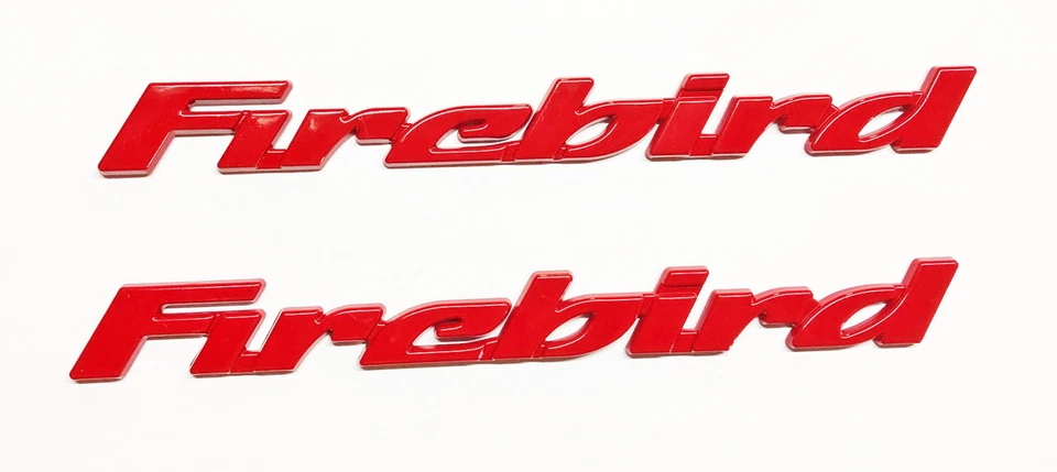 New!! 1993-2002 Pontiac Firebird Trans Am Door Plate Emblem Letters RED PAIR - Image 1 of 1
