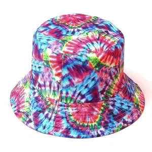 Women's Pink Blue multicolor Reversible Graffiti Patterns Bucket Hat Large(L) - Picture 1 of 3