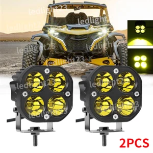 A Pillar 3'' LED Work Light Yellow Pods Fit for 2024-2025 Can Am Maverick R/Max - Picture 1 of 9