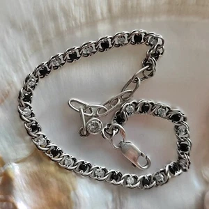 Sterling silver 925 Bracelet. Stones Chain bracelet vintage 4,4g - Picture 1 of 8