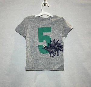 Just One You Made by Carter's Toddler Boys' Number 5 Dino Tee - Grey 5T  - Picture 1 of 2