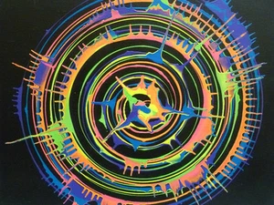 Wertloses Regenbogen Wurmloch Abstrakt 16x20 Original Ölgemälde Zeitgenössische Kunst - Bild 1 von 1
