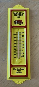 VINTAGE MASSEY-HARRIS 55 METAL THERMOMETER Five Plow Power at Its Greatest - USA - Picture 1 of 7