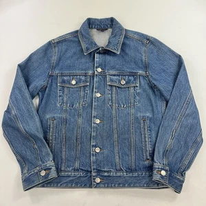A.P.C. APC Rue madame Paris blue denim button up trucker jacket mens Small - Picture 1 of 12
