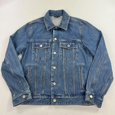 A.P.C. APC Rue madame Paris blue denim button up trucker jacket mens Small - Image 1 of 4