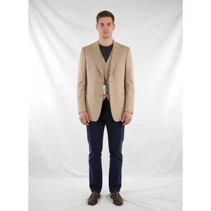 Facis Giacca Uomo Beige M 46 Pura Lana Elegante 2 Bottoni Con Gilet Vintage - Picture 1 of 17
