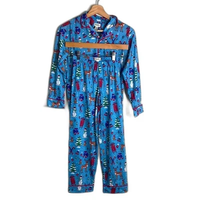 Hatley Niños Acogedor Navidad Reno y Árbol de Navidad Pijama Conjunto Talla 10 Foto 1 de 4
