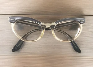 Gafas Bausch & Lomb Mujer Plateadas y Negras B&L Borde Cuerno Ojo de Gato Lente Bifocal - Imagen 1 de 15