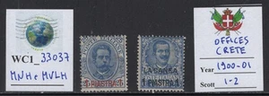 WC1_33037 ITALIENISCHE BÜROS: KRETA. Briefmarken 1900-01. Sc.1-2. MNH & MVLH - Bild 1 von 1