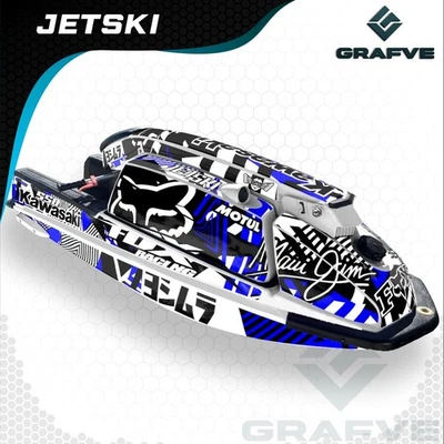 Jet ski 550 Sx 440 Js Kit de gráficos calcomanías pegatinas envoltura 550SX 440JS Kawasaki Foto 1 de 2