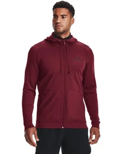Under Armour HOMBRE Prisa Abrigo Cremallera Completa Capucha Burdeos Gym Entreno - Imagen 1 de 7