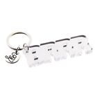 Acrylic Word Shaped Key Chain Long Style Key Tag Ring 3 in L x 1 in H, Brrr 4 PK