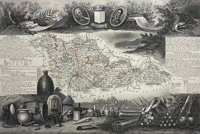 Moselle département carte originale de 1850 France Lorraine - Photo 1/4