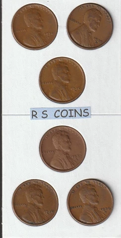 1934D 1935D 1936D 1937D 1938D 1939D  U.S. PENNY GROUP / all  D mints / all FINES Cover