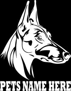 Doberman Pinscher Dog Head With Name Vinyl Decal Multiple Colors and Sizes - Picture 1 of 25