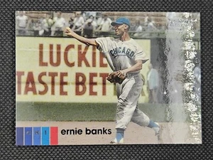 2020 Topps Stadium Club Ernie Banks Black Foil Parallel #110 Chicago Cubs - Picture 1 of 2