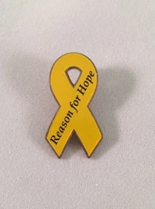 Support our Troops Yellow Ribbon Lapel Pin " REASON FOR HOPE " MADE IN USA - Picture 1 of 2