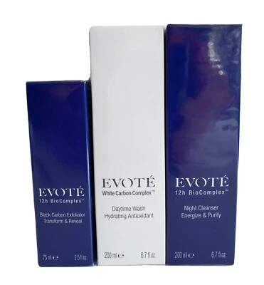 Evote 12h BioComplex Night Cleanser /Daytime/ Exfoliator/3 Piece Set Anti Aging - Image 1 of 2
