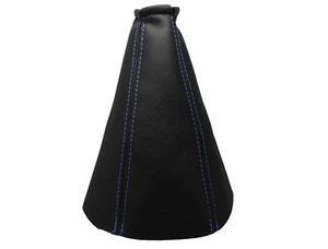 OPEL COMBO I (1994-2001) Cuffia Leva Cambio 100% Vera Pelle - Cuciture Azzurro - Foto 1 di 1