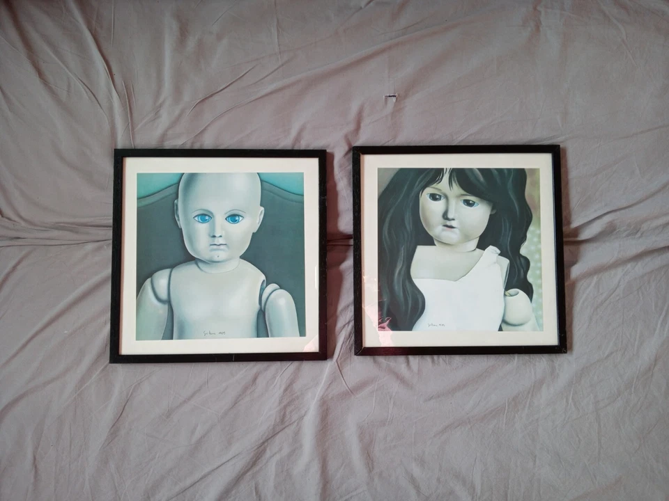 Kunstdruck Günter Gritzner signiert, datiert 1973, Puppe, Junge, Mädchen - Bild 1 von 4